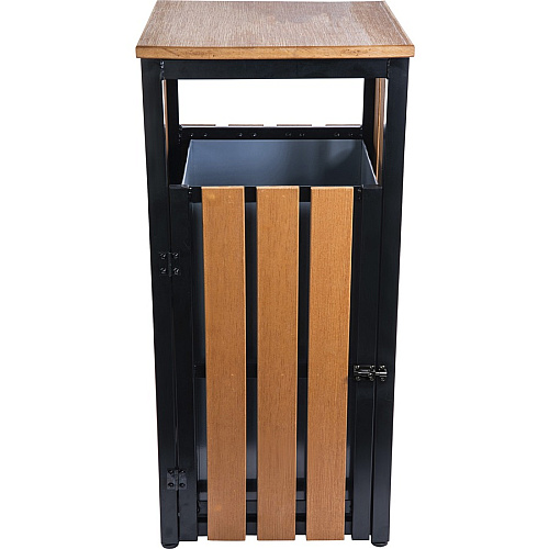 Lorell Faux Wood Outdoor Waste Bin (42692)