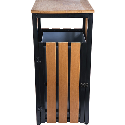 Lorell Faux Wood Outdoor Waste Bin (42692)