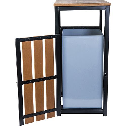 Lorell Faux Wood Outdoor Waste Bin (42692)
