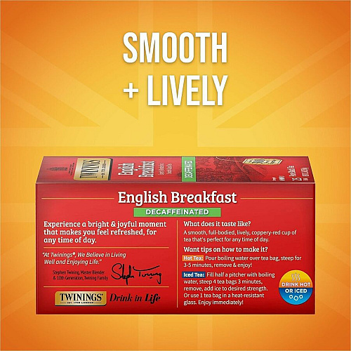 Twinings of London Decaf English Breakfast Black Tea Bag (09182)