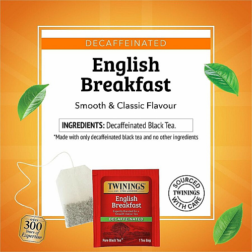 Twinings of London Decaf English Breakfast Black Tea Bag (09182)