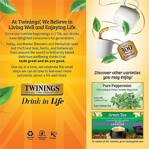 Twinings of London Lemon & Ginger Herbal Tea Bag (09180)