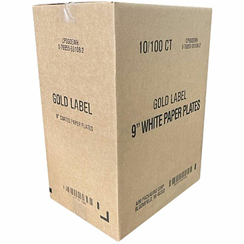 Gold Label 9" Dinnerware Paper Plates (CP9GOEWH)