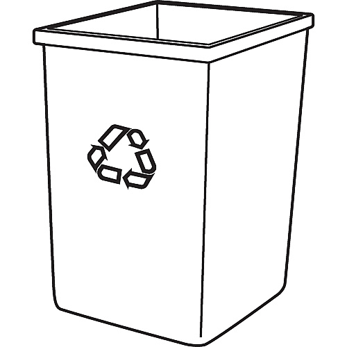Rubbermaid Commercial Untouchable Square Recycling Container (395873BLUCT)