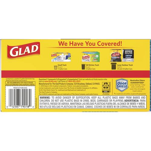 Glad Tall Kitchen Drawstring Trash Bags - ForceFlexPlus Advanced Protection (79018)