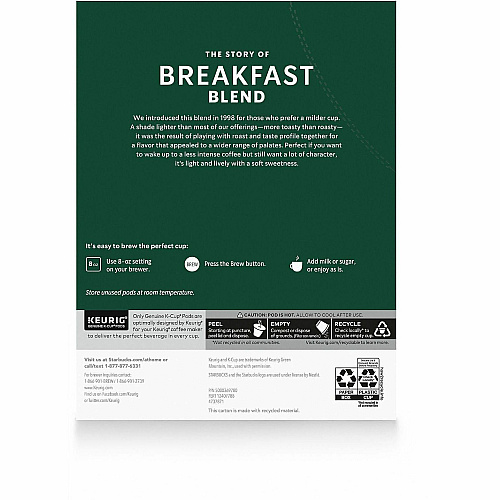 Starbucks K-Cup Breakfast Blend Coffee (12433992)