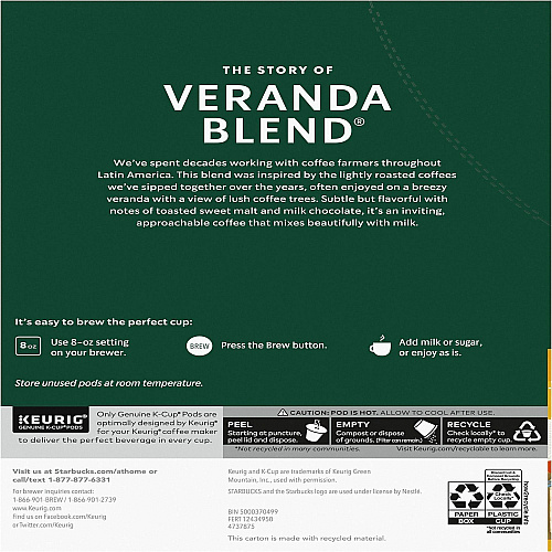 Starbucks K-Cup Veranda Blend Coffee (12434950)