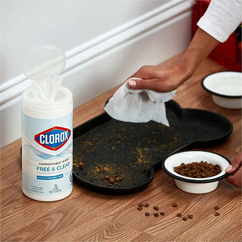Clorox Free & Clear Compostable All Purpose Cleaning Wipes (32486)