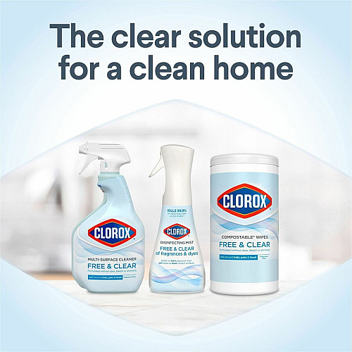 Clorox Free & Clear Compostable All Purpose Cleaning Wipes (32486)