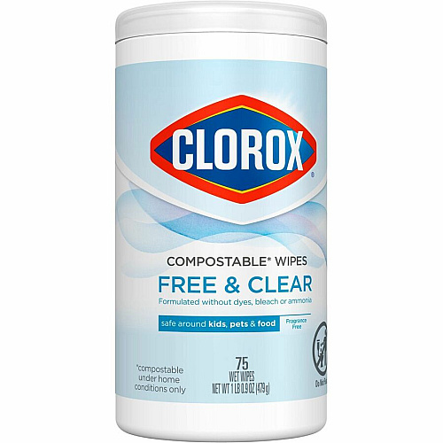 Clorox Free & Clear Compostable All Purpose Cleaning Wipes (32486)