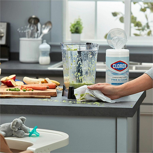 Clorox Free & Clear Compostable All Purpose Cleaning Wipes (32486)