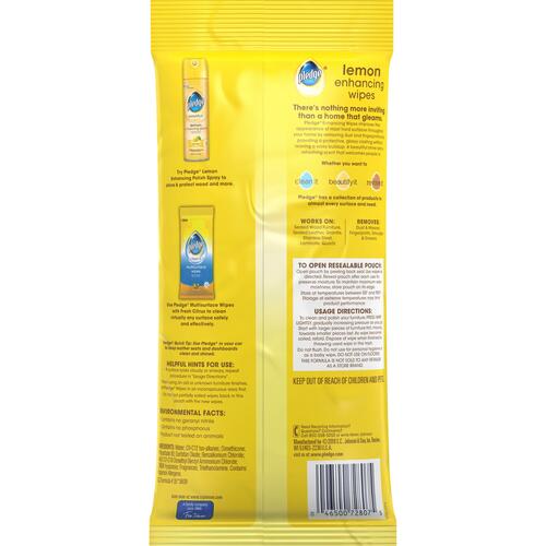 Pledge Lemon Enhancing Polish Wipes (319250)