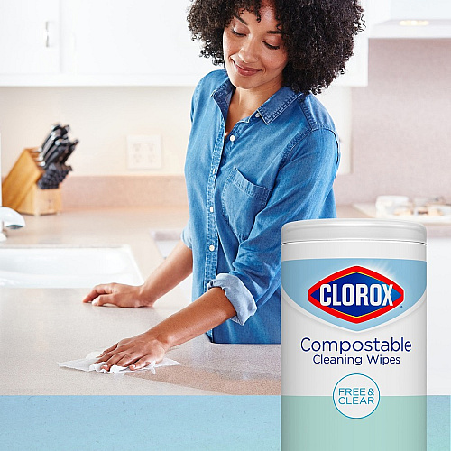 Clorox Free & Clear Compostable All Purpose Cleaning Wipes (32486CT)