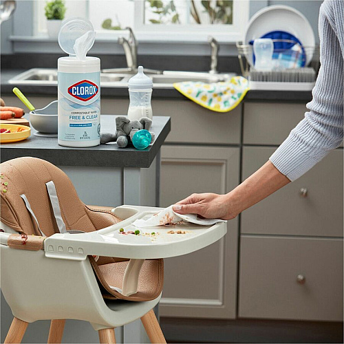 Clorox Free & Clear Compostable All Purpose Cleaning Wipes (32486CT)