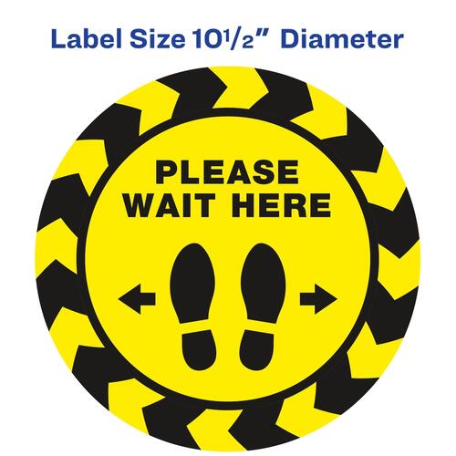 Avery PLEASE WAIT HERE Distancing Floor Decals (83020)