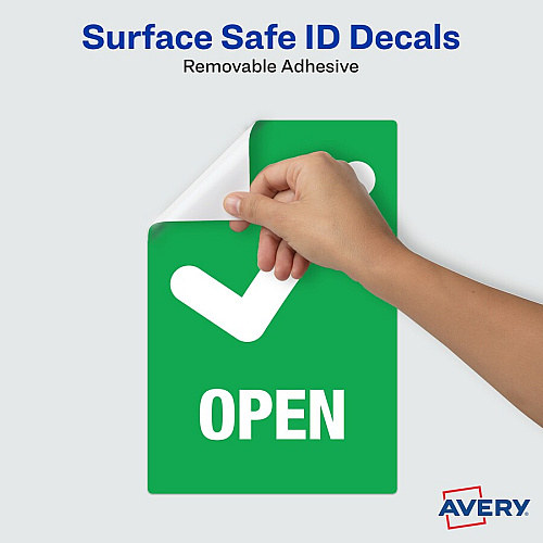 Avery Surface Safe OPEN/CLOSED Table/Chair Decals (83070)