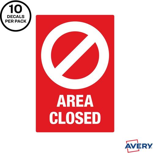 Avery Surface Safe AREA CLOSED Table/Chair Decals (83071)