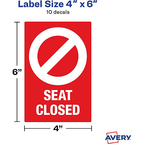 Avery Surface Safe SEAT CLOSED Chair Decals (83076)