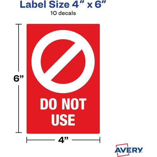 Avery Surface Safe DO NOT USE Table & Chair Decals (83078)