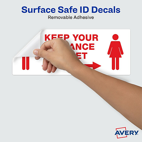 Avery Surface Safe KEEP YOUR DISTANCE Decals (83079)