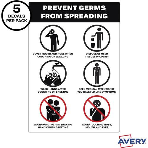 Avery Surface Safe PREVENT GERMS Wall Decals (83174)