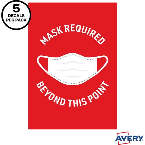 Avery Surface Safe MASK REQUIRED Wall Decals (83177)