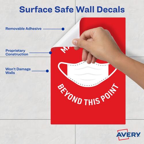 Avery Surface Safe MASK REQUIRED Wall Decals (83177)