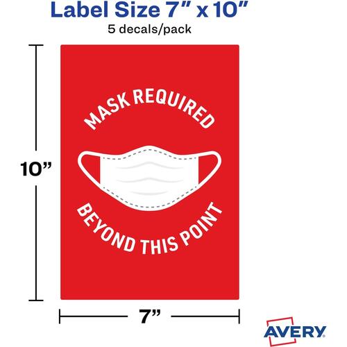Avery Surface Safe MASK REQUIRED Wall Decals (83177)