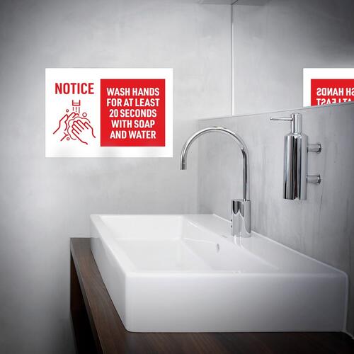 Avery Surface Safe NOTICE WASH HANDS Wall Decals (83175)