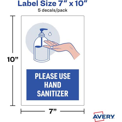 Avery Surface Safe USE HAND SANITIZER Wall Decals (83179)