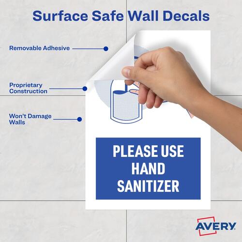 Avery Surface Safe USE HAND SANITIZER Wall Decals (83179)