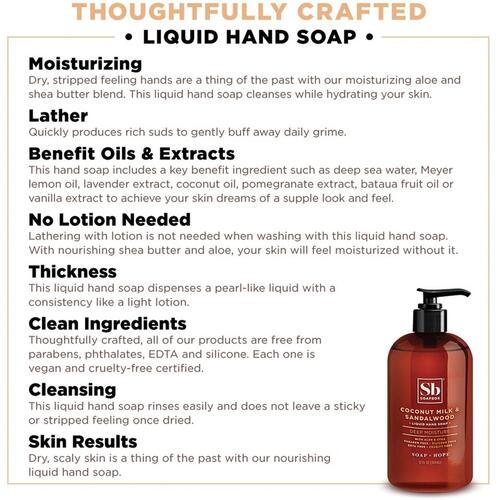 Soapbox Coconut Milk & Sandalwood Liquid Hand Soap (00676)