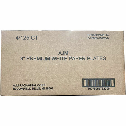 AJM 9" Dinnerware Paper Plates (CP9AJCWWH1)
