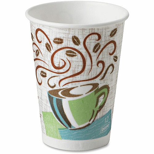 Dixie PerfecTouch 12 oz Hot Coffee Cup and Lid Sets by GP Pro (5342COMBO6)