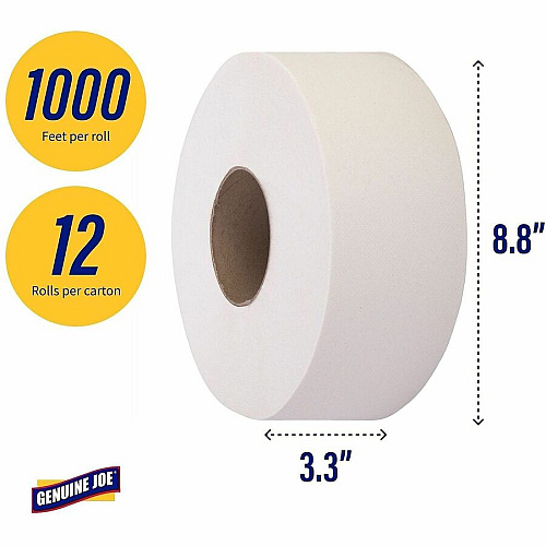 Genuine Joe Jumbo Jr Dispenser Bath Tissue Roll (35100112)
