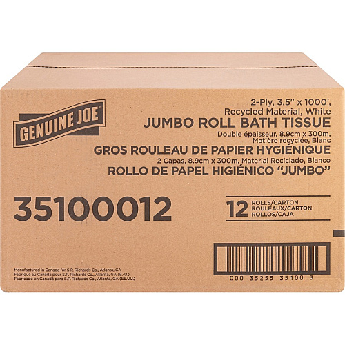 Genuine Joe Jumbo Jr Dispenser Bath Tissue Roll (35100012)