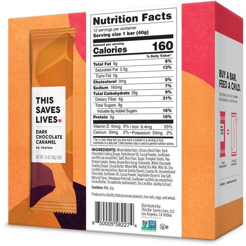 This Saves Lives Dark Chocolate/Caramel Bars (00227)