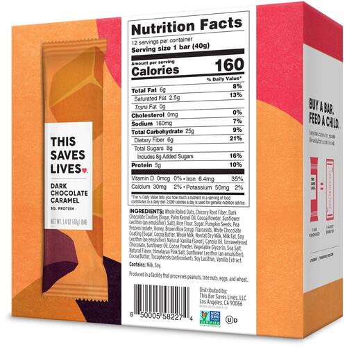 This Saves Lives Dark Chocolate/Caramel Bars (00227)
