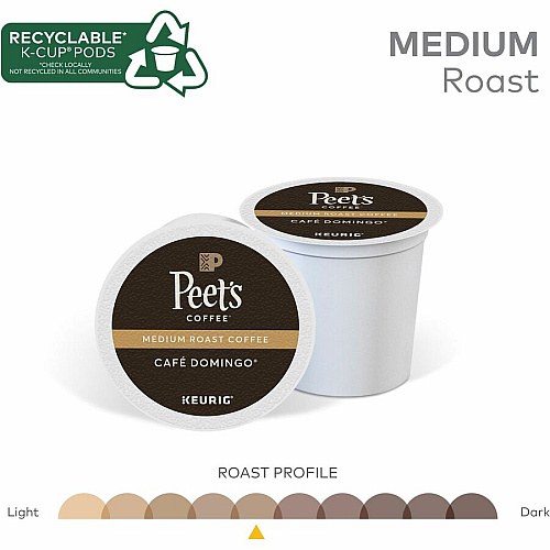 Peet's Coffee K-Cup Cafe Domingo Coffee (2404)