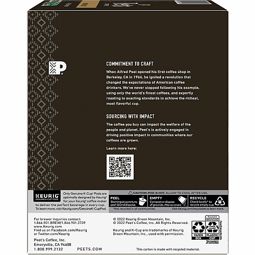 Peet's Coffee K-Cup Cafe Domingo Coffee (2404)