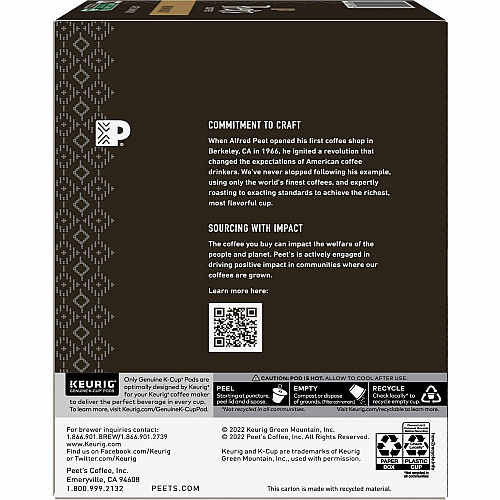 Peet's Coffee K-Cup Cafe Domingo Coffee (2404)