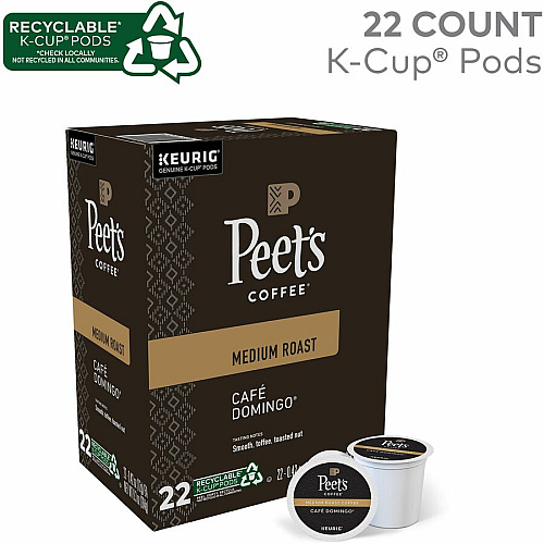 Peet's Coffee K-Cup Cafe Domingo Coffee (2404)