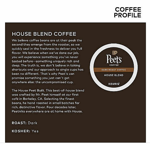 Peet's Coffee K-Cup House Blend Coffee (2410)