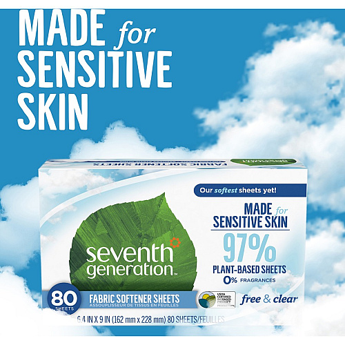 Seventh Generation Free & Clear Fabric Softener Sheets (44930)