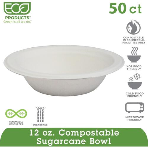 Eco-Products 12-oz. Sugarcane Bowls (EPBL12P)