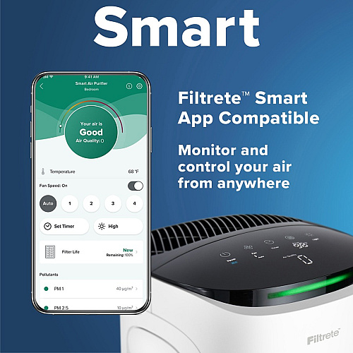 Filtrete Smart Room Air Purifier FAP-ST02, Large Room, White (FAPST02N)