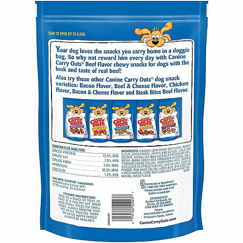 Canine Carryouts Beef Flavor Chewy Dog Treats (52023)