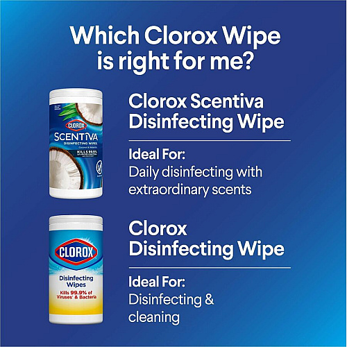Clorox Scentiva Wipes, Bleach Free Cleaning Wipes (60037)