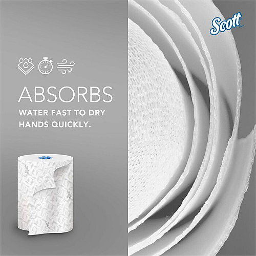Scott Pro High-Capacity Hard Roll Towels with Elevated Design & Absorbency Pockets (53925)
