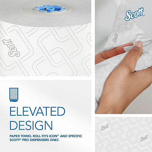 Scott Pro High-Capacity Hard Roll Towels with Elevated Design & Absorbency Pockets (53925)